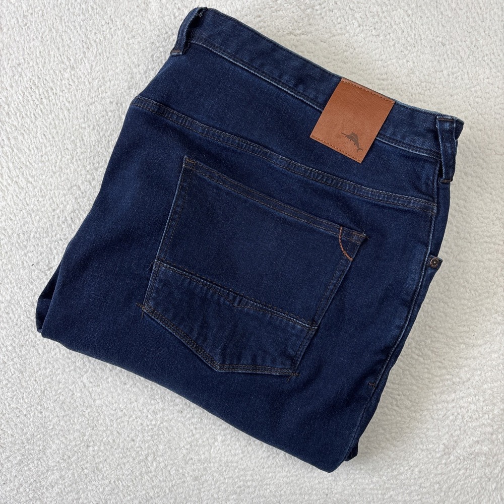 TOMMY BAHAMA 'Boracay' Mens Jeans 46/32 Dark Blue Stretch Denim Straight Leg
